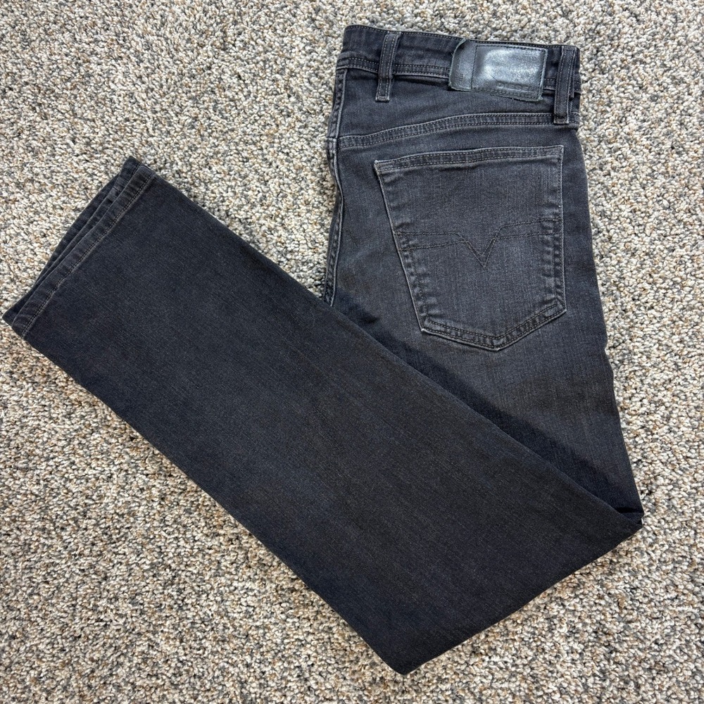 Diesel Waykee 31x30 Regular Straight Jeans Black Wash Stretch USA Made